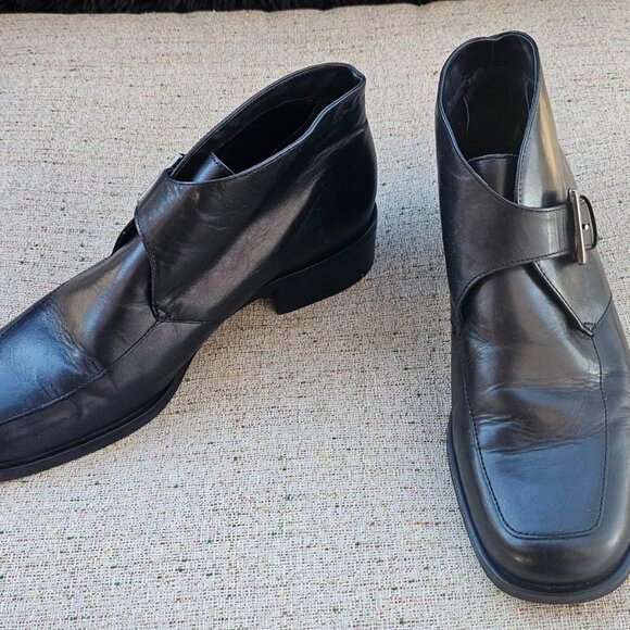 Etienne Aigner Women Boot Shoes Black All Leather Upper STEED High Top Size 7.5M - Picture 3 of 12